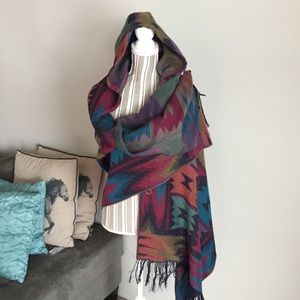 Aztec Print Poncho